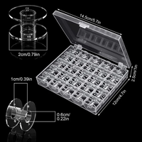 25 bobines de machine à coudre transparentes, bobines vides, boîte de rangement en plastique pour accessoires de couture DIY ménagers