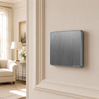 Prises murales universelles de luxe gris brossé, style industriel, 4 prises 13A avec ports USB-A et USB-C pour la maison