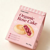 Boîte à biscuits de haute qualité pour la vente au détail, avec un design personnalisé imprimé, un processus spécial, une surface mate, pour gâteaux à la fraise et à la rose