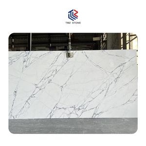 Tmz hiện đại thạch anh đá tấm thiết kế trắng lớn tĩnh mạch calacatta nhà bếp phòng khách bàn OEM/ODM nhà bếp phòng khách - Product Image 1