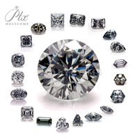 Holycome Synthétique Moissanite Certificat Fantaisie Coupe VVS Gris Couleur Pierres Lâches Moissanite Bijoux pour Collier Bracelet