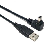 Cable Micro-USB 2.0 AM de 5 Pines Macho con Ángulo de 90 Grados, 0.25m, con Malla de Protección, para Escáner de Código de Barras, Cámara, Impresora, Computadora, Automóvil, PVC