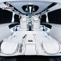 Kit de rénovation/amélioration de l'intérieur de la voiture CARRIDE Vito, sièges en cuir beige en alliage d'aluminium et PVC, toit étoilé