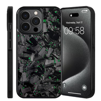 Coque de téléphone portable en fibre de carbone forgée et TPU brillante verte/violette/dorée/rouge pour iPhone 16 Pro Max, coque de protection