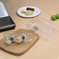 Contenitore per Sushi Usa e Getta in PET Riciclabile di Grado Alimentare con Coperchio a Cerniera Trasparente per Asporto di Sushi e Sashimi