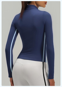 Chaqueta Cárdigan Holgada, Estilo Informal, para Primavera y Otoño, con Contraste de Color, Alta Elasticidad, Transpirable, Ecológica, Deportiva, para Mujer - Product Image 4