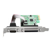 Ordinateur PCI E Express vers double voie 2 ports DB9 RS232 adaptateur de carte contrôleur PCIe PCI-E vers double série Combo carte d'extension CH38