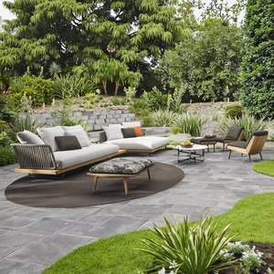 Mobilier d'extérieur moderne en aluminium avec cadre en <span class=keywords><strong>bois</strong></span> massif tissu corde nouveau Design chaise <span class=keywords><strong>de</strong></span> <span class=keywords><strong>jardin</strong></span> patio canapé ensembles <span class=keywords><strong>salon</strong></span> hôtel - Product Image 2