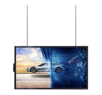 55 65 ''lumière directe du soleil lisible Smart TV annonce signalisation numérique Double face suspendu écran LCD 3000nits fenêtre pour l'Animation