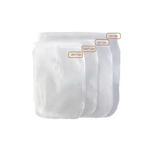 8*12 pouces sacs filtrants en maille de qualité alimentaire réutilisables sac filtrant en nylon sac de lait de noix en nylon de haute qualité