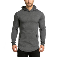 Sweat-shirt à capuche personnalisable pour homme, en coton respirant de qualité supérieure, avec logo personnalisé, idéal pour le sport et la gym