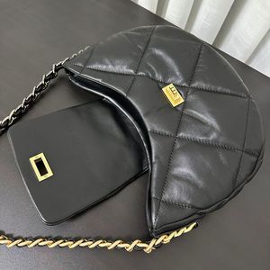 Đa năng thời trang kim cương da cừu nửa mặt trăng thiết kế một Vai Tote ví và túi xách với dây đeo chuỗi - Product Image 3