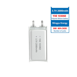 Bán Hot OEM/ODM chu kỳ sâu 3.7V/2000mAh 103060 Pouch tùy chỉnh lithium có thể sạc lại ion pin di động - Product Image 1
