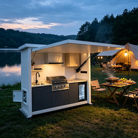 Cuisine extérieure modulaire de luxe en acier inoxydable 304, armoire BBQ pour villa et jardin, fabricant de meubles préfabriqués intégrés