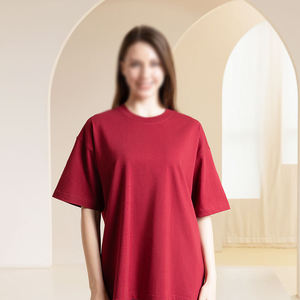 Alta Qualidade 300Gsm Loose <span class=keywords><strong>Drop</strong></span> Ombro Tshirts Personalizado Manga Curta Oversized 100% Algodão Cor Sólida T-shirt - Product Image 3