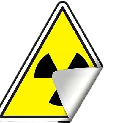 Impression UV logo personnalisé découpé Radiation nucléaire Alerte de risque biologique Autocollant auto-adhésif en vinyle pelable