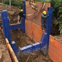 Litewei Nouvelle Boîte de soutènement de chantier à démontage facile et réutilisable en acier pour projets de pipelines souterrains