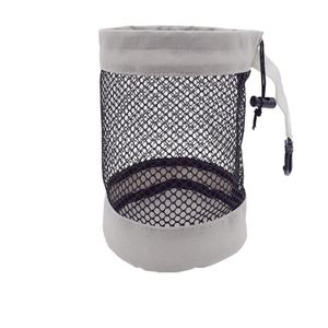 Sacs en filet à cordon en plastique à fond rond avec logo imprimé sur mesure pour une organisation pratique et le rangement des balles de golf - Product Image 3