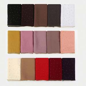 Hijab en mousseline de coton personnalisé avec strass pour femmes musulmanes - Toutes les tailles, couleurs personnalisables, quatre saisons, prix raisonnable - Product Image 3