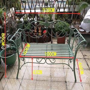 Banc <span class=keywords><strong>en</strong></span> <span class=keywords><strong>fer</strong></span> <span class=keywords><strong>forgé</strong></span> blanc avec accoudoirs, style europé<span class=keywords><strong>en</strong></span>, pour villa, cour, café, balcon, <span class=keywords><strong>jardin</strong></span> extérieur, mobilier d'extérieur - Product Image 5