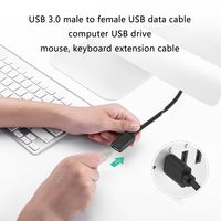 Câble d'extension USB 3.0, cordon d'extension haute vitesse USB 3.0 de type a mâle à femelle