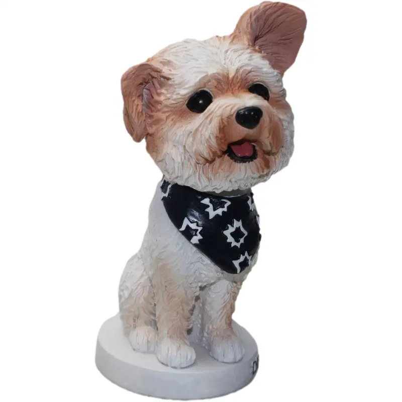 2021 Lovely Resin Pet Dog Miniature Bobblehead Doll Model Statue Personalized Handmade Dog Animal Figurine for Home Garden Decor