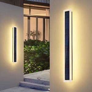 Applique murale solaire LED linéaire extérieure moderne pour jardin, bande lumineuse longue, 3000K 4000K 6000K, aluminium, 220V - Product Image 6