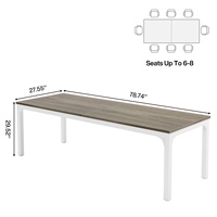 Bureau de travail à domicile pour 2 personnes, bureau d'ordinateur extra long de 78,7 pouces, double poste de travail pour bureau à domicile, bureau de travail pour deux personnes (chêne)