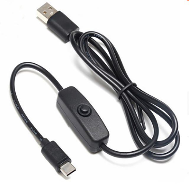 USB Type C 5V 3A Charging Cable for Raspberry Pi 4 Power Cable With ON/OFF Switch for RPI 4 Model B RPI 4B Computer