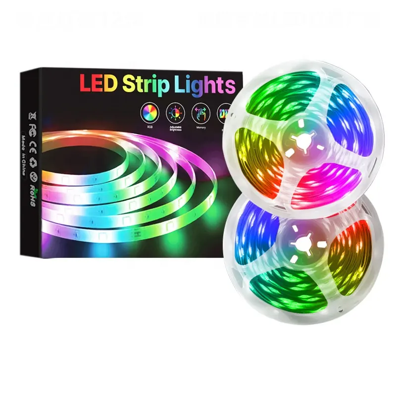 Tanıtım ledi şerit işık komple set 16.4ft 16.65.65.6ft 82ft 98.4ft RGB 5050 renk değiştirme TV arka işık