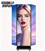 Écran LED pliable pour affichage publicitaire intérieur P1.25 GOB, double face, trois côtés, affichage électronique LED à trois plis