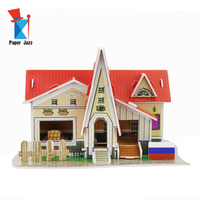 Puzzle en papier 3D, modèle de maison de campagne russe, jouet à assembler, Kit de construction éducatif, cadeau fait à la main pour enfants, décoration de table à la maison