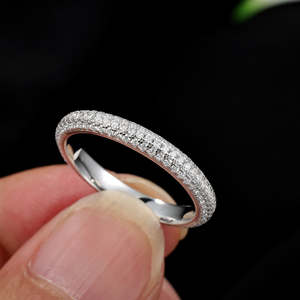 1.0 mm 0.82 CTW Dải băng Moissanite thanh lịch đầy đủ vĩnh cửu với thiết kế Micro Pave dày đặc Bạc 925 có độ sáng cao dành cho cô dâu MR0208 - Product Image 3