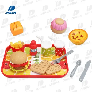 Pretend Play Abnehmbares Sortiment Fast Food Toy Plastic Food Sets Rollenspiel Küchen spielset Toy Kids Cooking Food