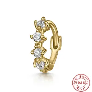 1 gioielli cinesi all'ingrosso cartilagine puntura auricolare auricolare europa S925 argento sterling cubic zirconia set di gioielli orecchino