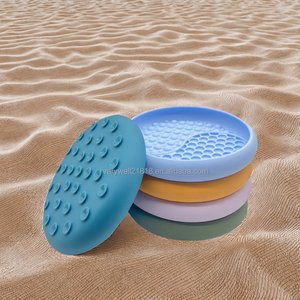 Tazón de alimentación lenta de silicona de panal azul lila de 20cm para perros, plato de enriquecimiento de verano ecológico con opción de succión de 15cm - Product Image 2