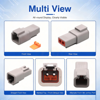 DTP04-2P / DTP06-2S Haidie 2 Pin Male Female Heavy Duty & High Protection Waterproof Sealed Automotive Connector Plug
