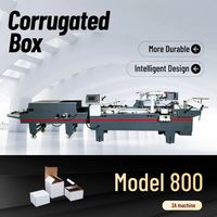 Machine de pliage et de collage automatique économique pour boîtes en carton ondulé, contrôlée par PLC 3A, 380V, garantie 1 an, pour petites entreprises