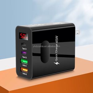 Chargeur à affichage numérique multi-ports, tête de charge 3.1A 2USB+2Type C, adaptateur universel de voyage, chargeur USB - Product Image 5
