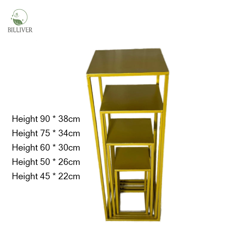 Conjunto de 4 piezas de guía de carretera rectangular dorado