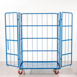 China Hot Selling Stalen Opvouwbare Rolkooi 500Kg Platform Trolley Logistieke Roll Container Fabriek Direct Transport - Product Image 3