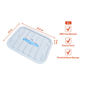 Storage <b>Box</b> Lid Portable Organizer Eco Friendly PP Virgin Material <b>Stackable</b> Lightweight 6L Capacity Airtight Multipurpose - Product Image 3
