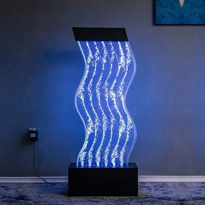 Mur de bulles dansantes en acrylique sur pied/à suspendre, panneaux d'écran transparents, lumières LED multicolores, design moderne, mobile - Product Image 5