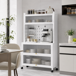 Armoire de rangement de cuisine avec étagère pour micro-ondes et portes en polycarbonate OEM ODM - Product Image 2