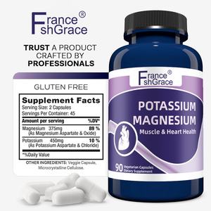 Complément personnalisé de potassium et de magnésium, 90 capsules, soutient la santé vasculaire des adultes, capsules de potassium et de magnésium - Product Image 5