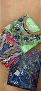 डुबाई एमड कपड़े बाजिन में बनाया गया है उसमें अद्वितीय पैटर्न बीज क्रीम कपास को बनाया गया है। - Product Image 3