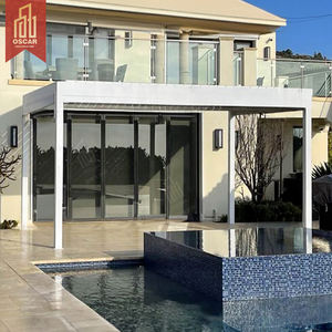 Ensemble de meubles de patio Pavillon de jardin en métal Pergolas Gazebo Abri extérieur Auvent <span class=keywords><strong>d</strong></span>'entrée en verre - Product Image 5