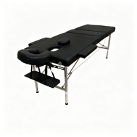 Lit de massage professionnel à hauteur réglable en 3 sections, partie tête ou pieds réglable en hauteur
