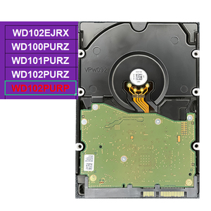 WD102PURP 10TB Enterprise monitoring HDD SATA 6Gb/s 7200RPM 512MB cache 3,5 inch 64 HD camera's 32 AI voor slimme NVR DVR-systemen - Product Image 1