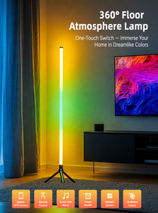 Barra de luz RGBIC que cambia de color con sensor de música, lámpara ambiental de esquina, luz LED decorativa para sala de juegos y dormitorio - Product Image 3